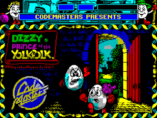 Dizzy Prince of the Yolkfolk title screen for ZX Spectrum